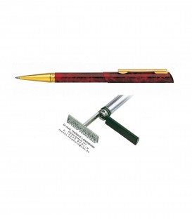 Caneta Carimbo SI, Diagonal, grafito vermelho e dourado - Heri